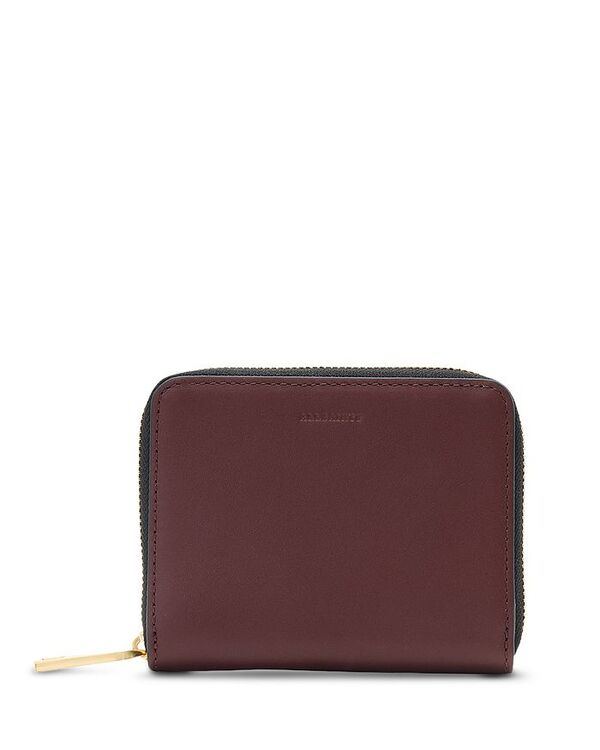 オールセインツ レディース アクセサリー 財布 レザー ALLSAINTS Lena Hex Leather Zip Wallet Dark Red レッド