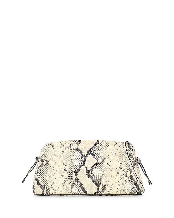 スタウド レディース バッグ レザー STAUD Maude Snakembossed Leather Convertible Crossbody Clutch White Snake ホワイト