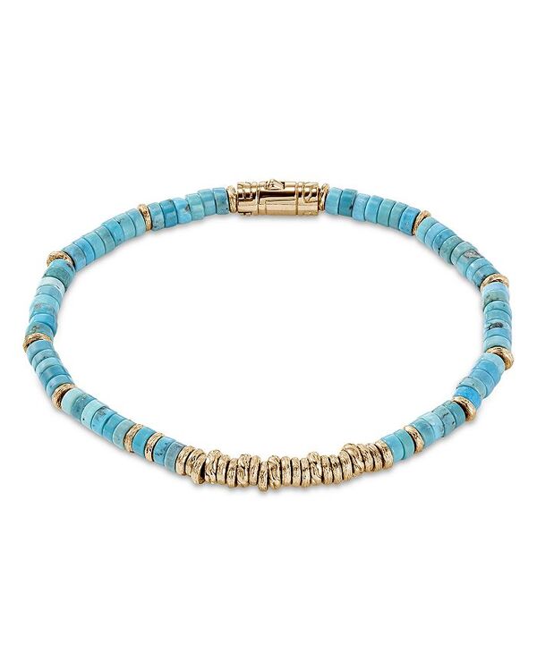 ジョン・ハーディー レディース アクセサリー ブレスレット・バングル・アンクレット JOHN HARDY 14K Yellow Gold Heishi Turquoise Bracelet Blue ブルー