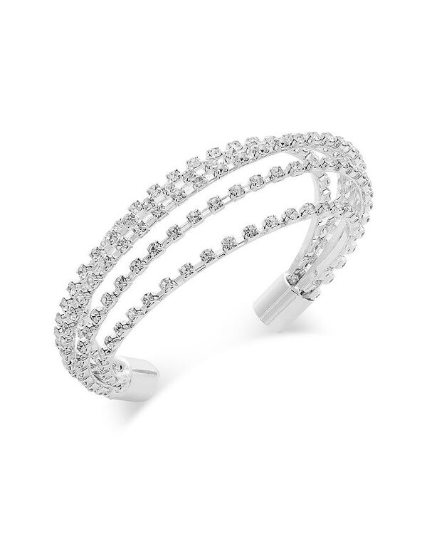 アクア レディース アクセサリー ブレスレット・バングル・アンクレット AQUA Rhinestone Multi Row Cuff Bracelet - Exclusive Silver シルバー