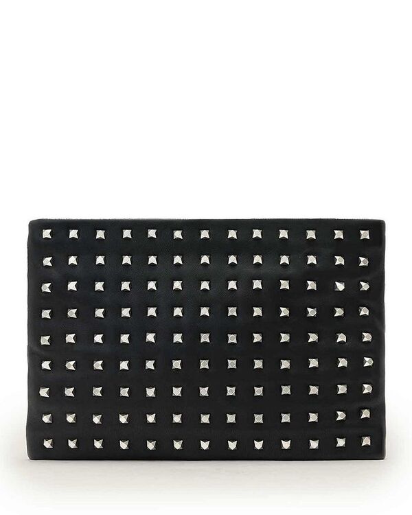 オールセインツ レディース バッグ レザー ALLSAINTS Bettina Embellished Leather Clutch Black ブラック