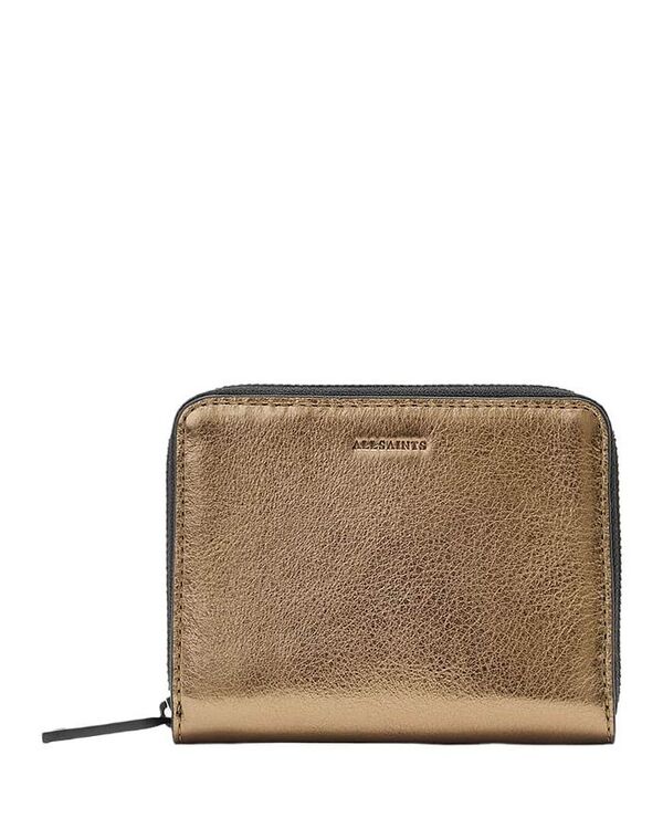 オールセインツ レディース アクセサリー 財布 トール レザー ALLSAINTS Lena Hex Metallic Leather Zip Wallet Warm Brass メタリック