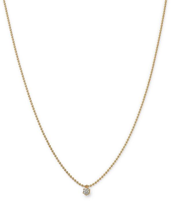 ゾーシッコ レディース アクセサリー ネックレス・チョーカー・ペンダントトップ レース Zo Chicco 14K Yellow Goldiamond Solitaire Necklace, 16\