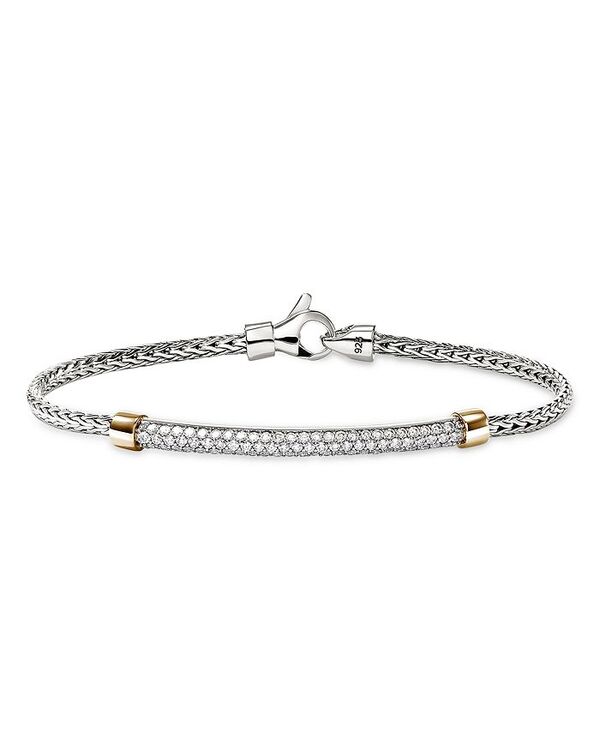ジョン・ハーディー レディース アクセサリー ブレスレット・バングル・アンクレット JOHN HARDY 14K Yellow Gold & Sterling Silver JH Essentials Diamond Pav Chain Bracelet Silver シルバー