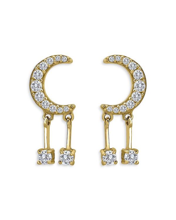 アクア レディース アクセサリー ピアス・イヤリング AQUA Pav Cubic Zirconia Crescent Moon Drop Earrings - Exclusive Gold ゴールド