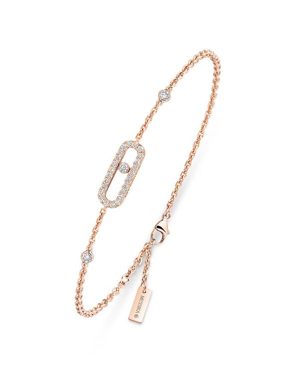 メシカ レディース アクセサリー ブレスレット・バングル・アンクレット Messika Diamond Move Uno Pav Bracelet in 18K Gold, 0.19 tcw Pink Gold ピンク