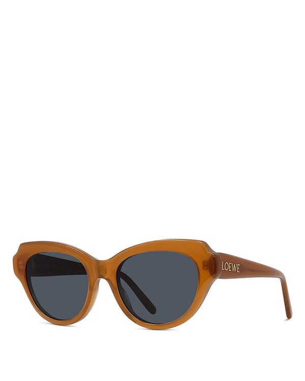 ロエベ レディース 添え物 サングラス・アイウェア Loewe Slim Geometric Sunglasses, 53粍 Caramel/Solid blue 青碧