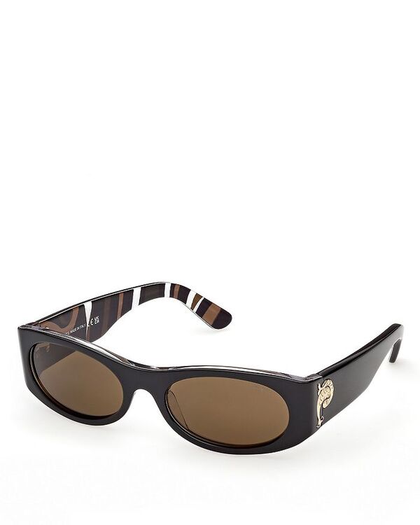 プッチ レディース 佩び物 サングラス・アイウェア Pucci Oval Sunglasses, 54粍 Black/Smoke 黒いこと