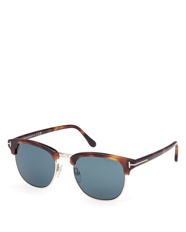 トム・ジェラルド・r・フォード レディース 付属物 サングラス・アイウェア Tom Ford Browline Round Sunglasses, 53粍 Havana/Blue 青碧