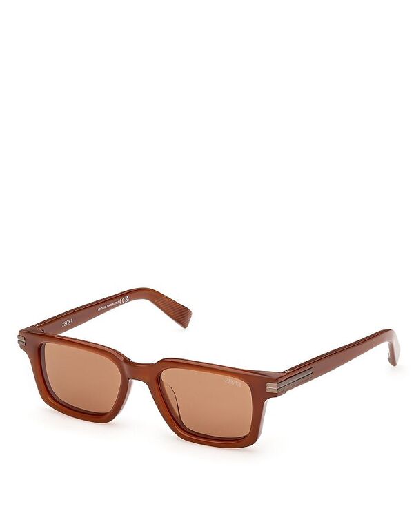 ゼニア レディース 付属物 サングラス・アイウェア ZEGNA ZENGA Rectangular Sunglasses, 50粍 Light Brown/Brown 赤銅色