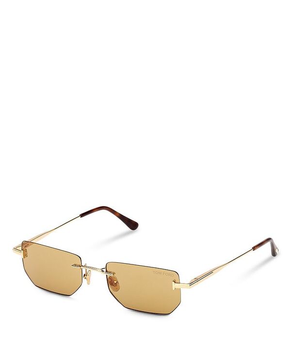 トム・ジェラルド・r・フォード レディース 添え物 サングラス・アイウェア Tom Ford Ethan Geometric Sunglasses, 53粍 Gold/Brown 赤銅色