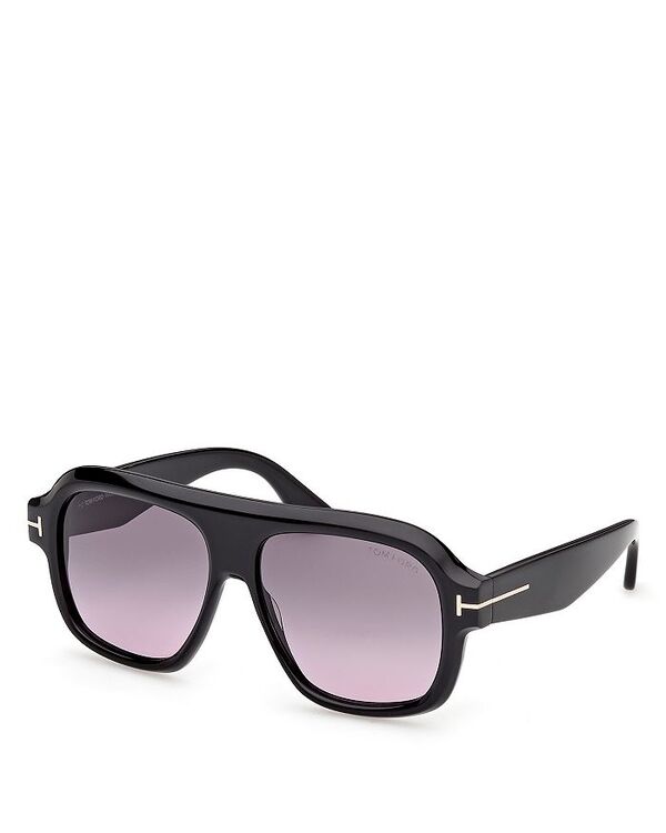 トム・ジェラルド・r・フォード レディース 佩び物 サングラス・アイウェア Tom Ford Rhonda Pilot Sunglasses, 56粍 Black/Smoke 黒いこと
