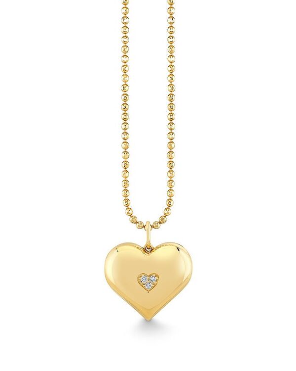 シドニーエヴァン レディース アクセサリー ネックレス・チョーカー・ペンダントトップ レース Sydney Evan 14K Yellow Goldiamond Wallpaper Heart Locket Necklace, 16\