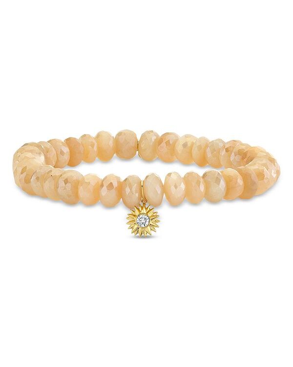 シドニーエヴァン レディース アクセサリー ブレスレット・バングル・アンクレット Sydney Evan 14K Yellow Goldiamond & Moonstone Sunburst Charm Beaded Bracelet Gold ゴールド