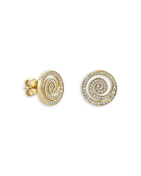 シドニーエヴァン レディース アクセサリー ピアス・イヤリング Sydney Evan 14K Yellow Goldiamond Swirl Stud Earrings Gold ゴールド