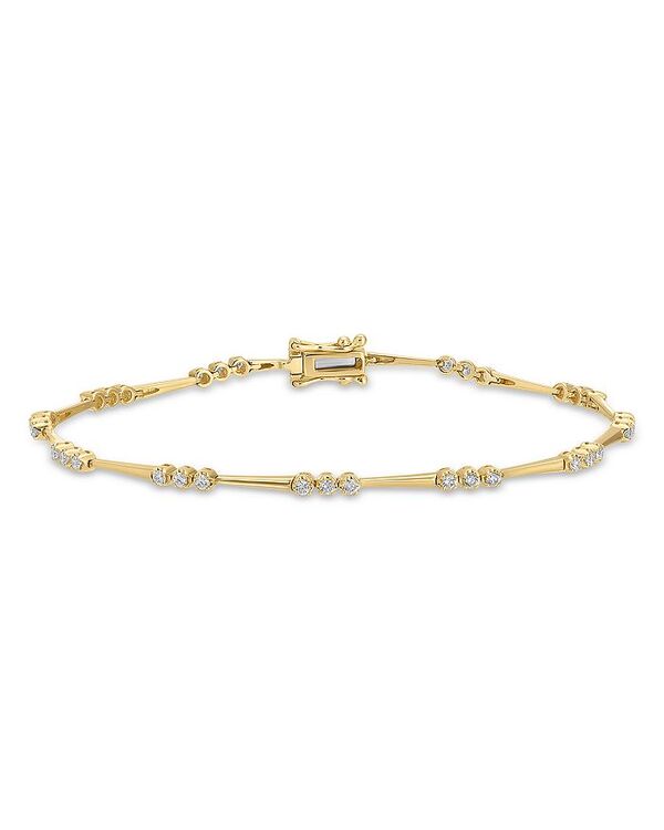 エフコレクション レディース アクセサリー ブレスレット・バングル・アンクレット EF Collection Crown Set Diamond Eternity Bracelet in 14K Yellow Gold, 0.48 tcw Gold ゴールド