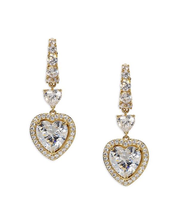 ナディール レディース アクセサリー ピアス・イヤリング Nadri Le Bisou Cubic Zirconia Heart Halo Drop Earrings Gold ゴールド