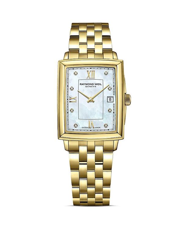 レイモンド ウィル レディース アクセサリー 腕時計 Raymond Weil Toccata Watch, 26x35mm Gold/White ホワイト
