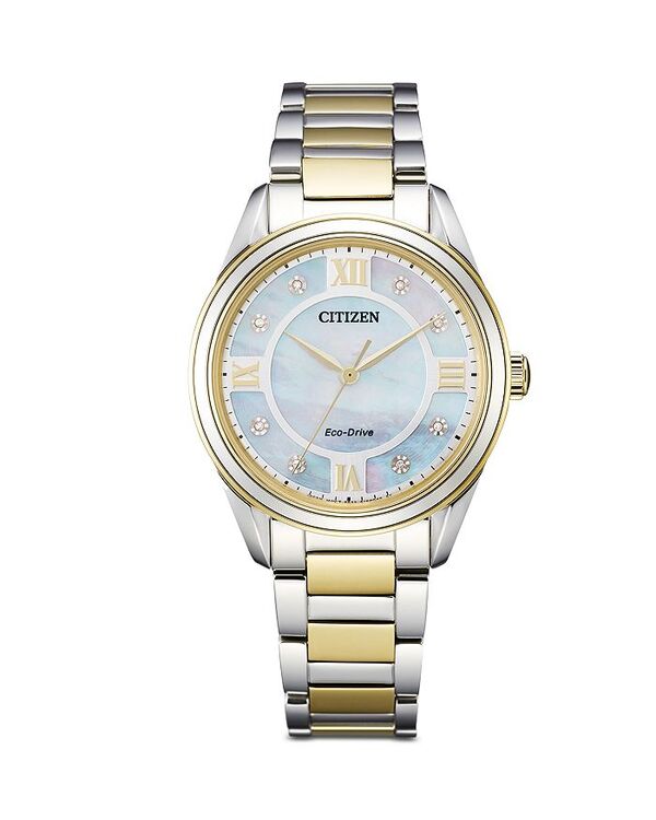 シチズン レディース アクセサリー 腕時計 Citizen Eco Drive Arezzo Diamond Watch, 32mm White ホワイト