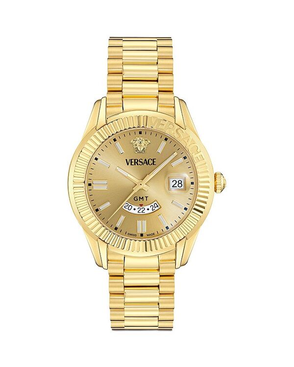 ヴェルサーチ レディース アクセサリー 腕時計 Versace Apodis GMT Watch, 41mm Gold/Gold ゴールド