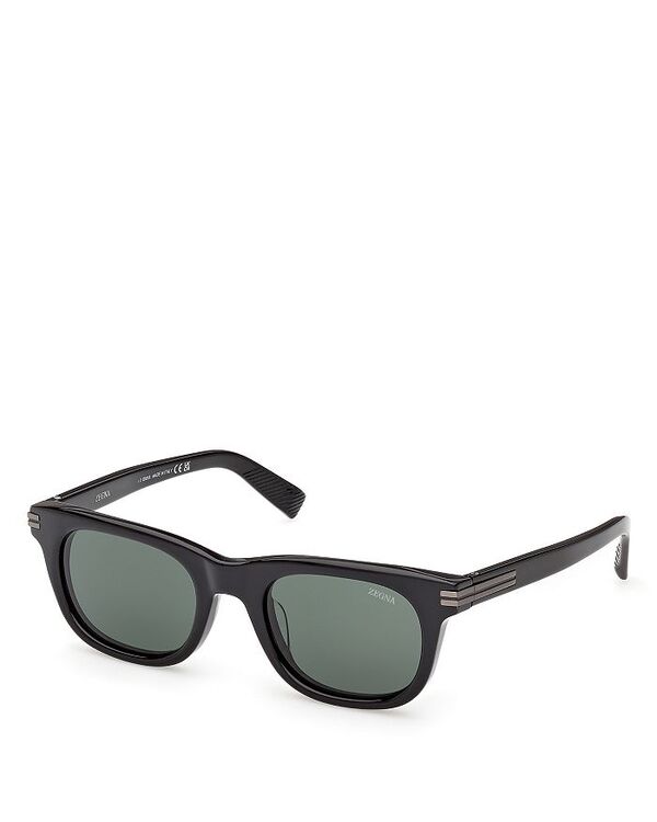 ゼニア レディース 付属物 サングラス・アイウェア ZEGNA ZENGA Geometric Sunglasses, 54粍 Black/Green 黒いこと
