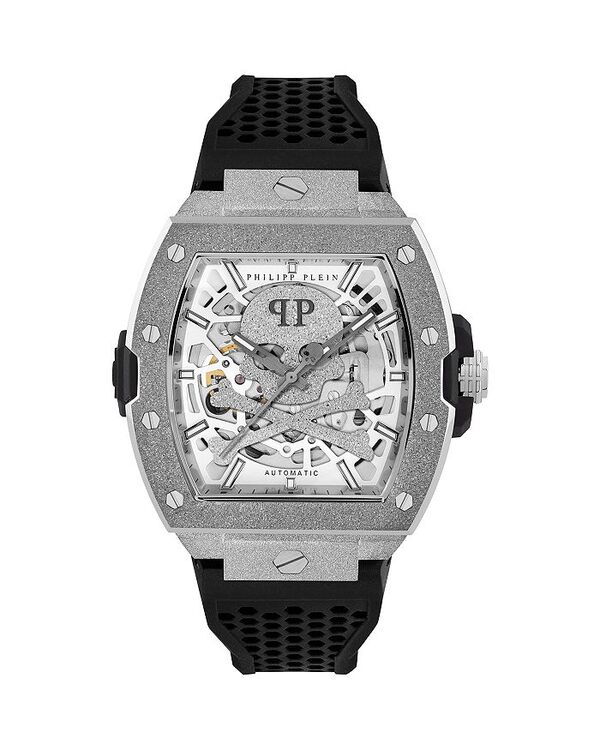 フィリッププレイン レディース アクセサリー 腕時計 PHILIPPLEIN The $keleton Frosted Watch, 44mm White/Two Tone ホワイト｜ReVida 店