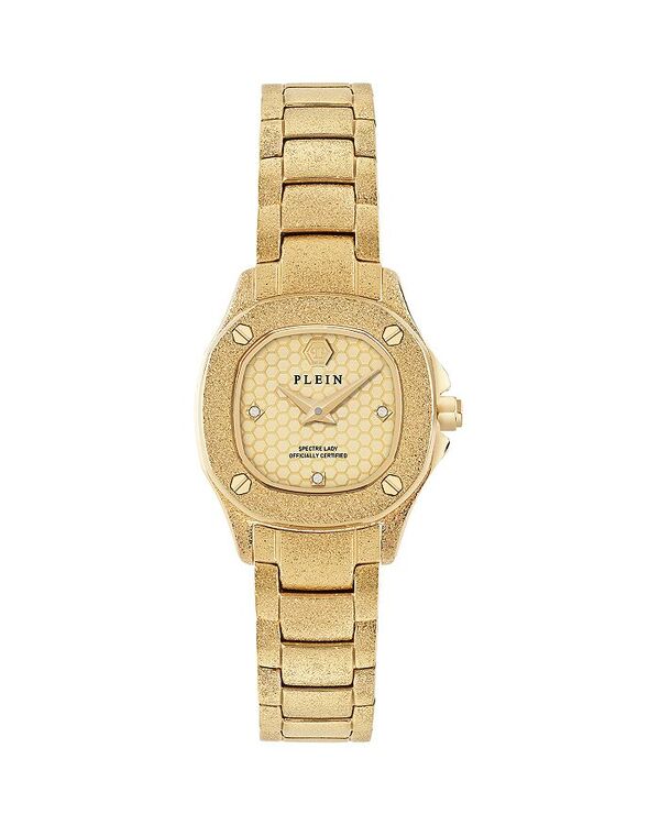 フィリップ飾り気の無い レディース 付属品 ウオッチ ミニ PHILIPPLEIN $pectre Lady Mini Crystal Watch, 23粍 Gold/Gold ゴールド