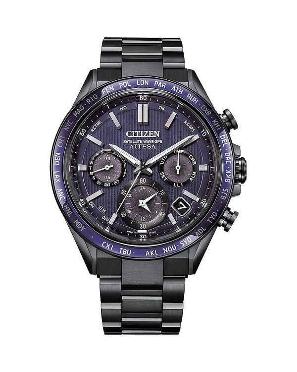 シチズン レディース アクセサリー 腕時計 Citizen Attesa Chronograph, 45mm Blue/Gray グレー