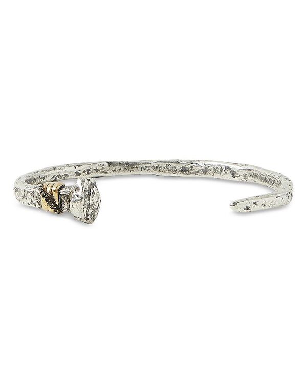 ジョンバルベイトス レディース アクセサリー ブレスレット・バングル・アンクレット John Varvatos Collection Men'sterling Silver & Brass Nail Black Diamond Cuff Bracelet Silver/Brass シルバー