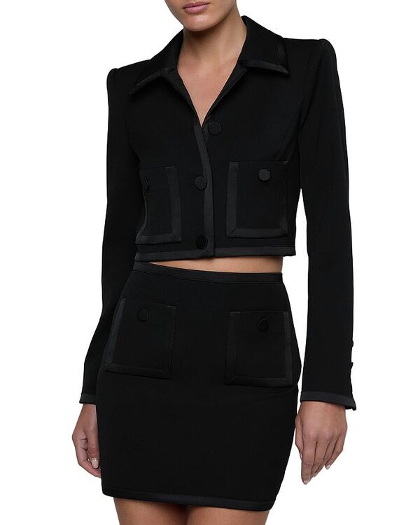 ラジャンス レディース アウター ジャケット・ブルゾン サテン L'AGENCE Blythe Satin Binding Jacket Black ブラック