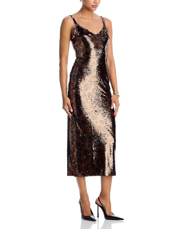 ラジャンス レディース トップス ワンピースパンコール L'AGENCE Noella Sequin Dress Brown Multi ブラウン｜ReVida 店