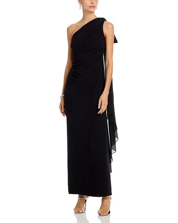 アクア レディース トップス ワンピース クレープ スキューバ AQUA Scuba Crepe One Shoulder Dress - Exclusive Black ブラック