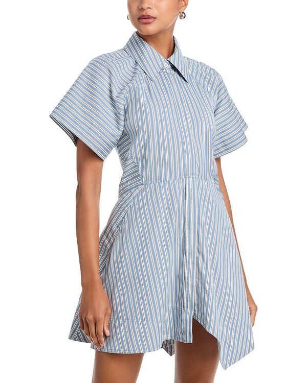 エーエルシー レディース トップス シャツ アシンメトリー A.L.C. Julie Asymmetric Hem Shirt Dress Whitestee｜ReVida 店