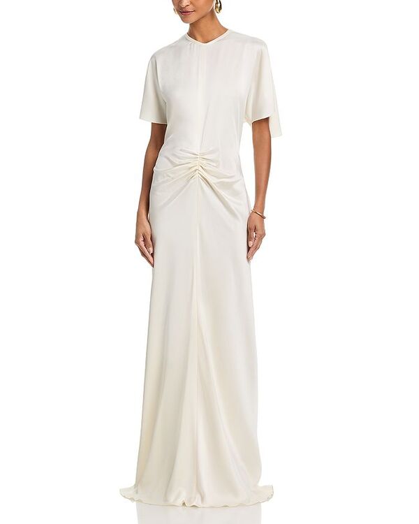 ヴィクトリア ベッカム レディース トップス ワンピース Victoria Beckham Gathered Waist Floor Length Dress Ivory アイボリー|ReVida 店