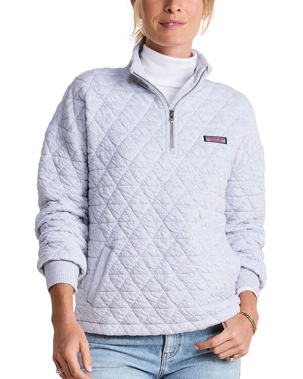 ヴァインヤードヴァインズ レディース アウター パーカー・スウェット ハーフジップ キルティング プルオーバー Vineyard Vines Quilted Quarter Zip Sweatshirt Marshmallow