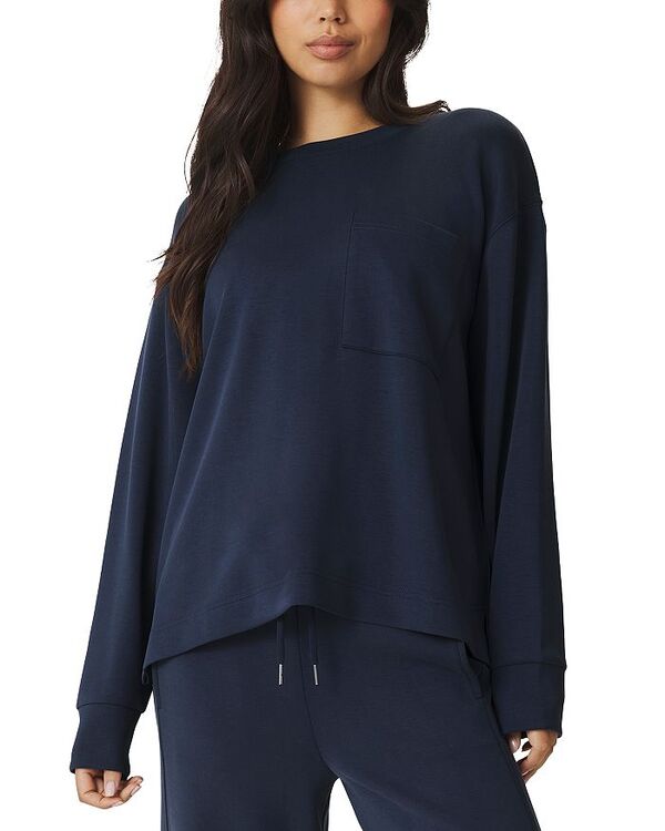 スプレンディット レディース アウター ニット・セーター クルーネック スキューバ Splendid Scubasoft Crewneck Sweater Navy ネイビー