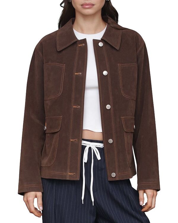 アヴェックレフィーユ レディース アウター ジャケット・ブルゾン スエード Avec Les Filles Faux Suede Barn Jacket Espresso|ReVida 店
