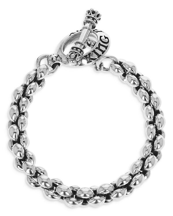 キングベイビー レディース アクセサリー ブレスレット・バングル・アンクレット King Baby Studio Men'sterling Silver Large Infinity Link Toggle Clasp Bracelet Silver シルバー