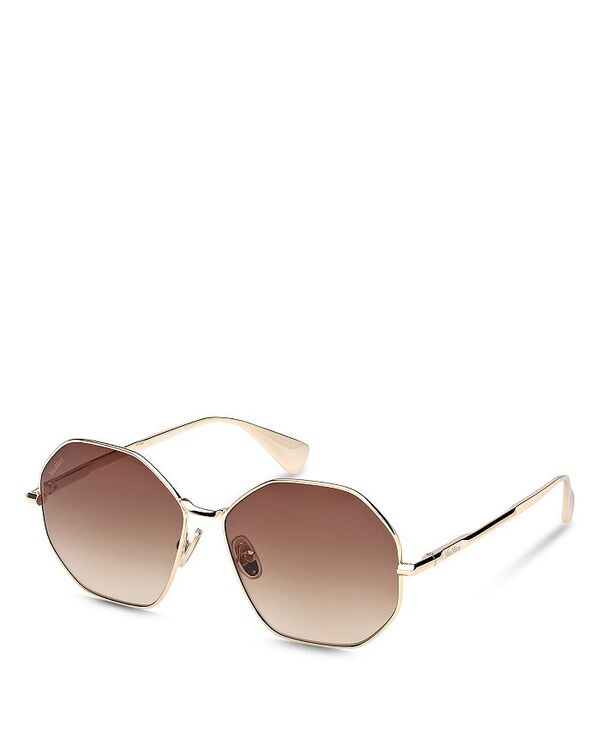マックスマーラ レディース 付属品 サングラス・アイウェア Max Mara Geometric Sunglasses 57粍 Gold/Brown 赤銅色