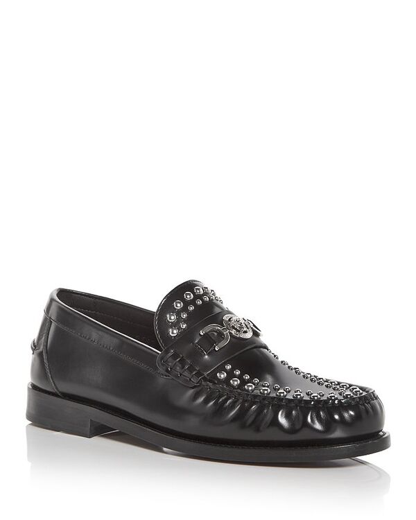 ヴェルサーチ レディース シューズ スリッポン・ローファー Versace Men\u0027s Medusa 95 Embellished Loafers Black 黒いこと