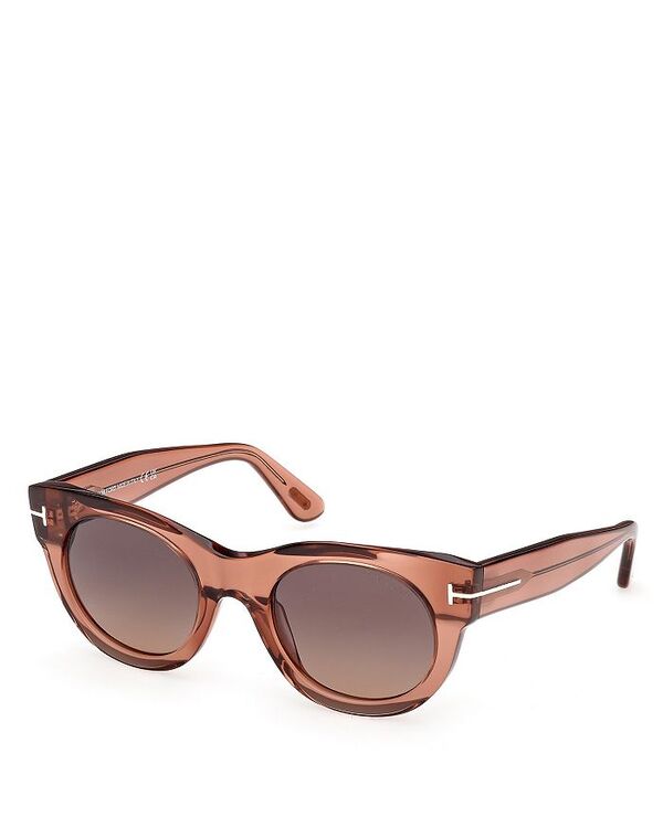 トム・ジェラルド・r・フォード レディース 佩び物 サングラス・アイウェア Tom Ford Marine Round Sunglasses 50粍 Light brown 赤銅色