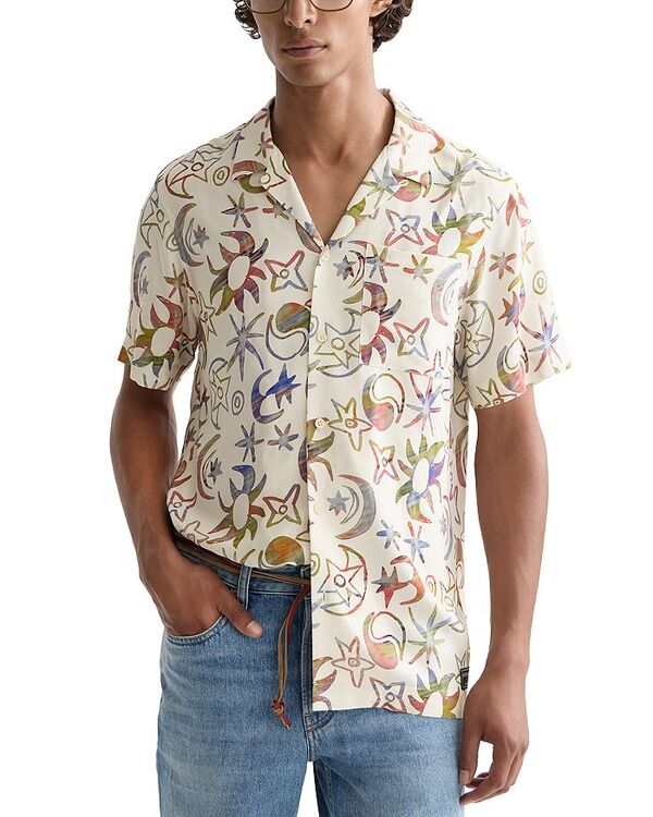 スコッチアンドソーダ メンズ トップス シャツ プリント Scotch & Soda Printed Camp Shirt Cosmic Sky