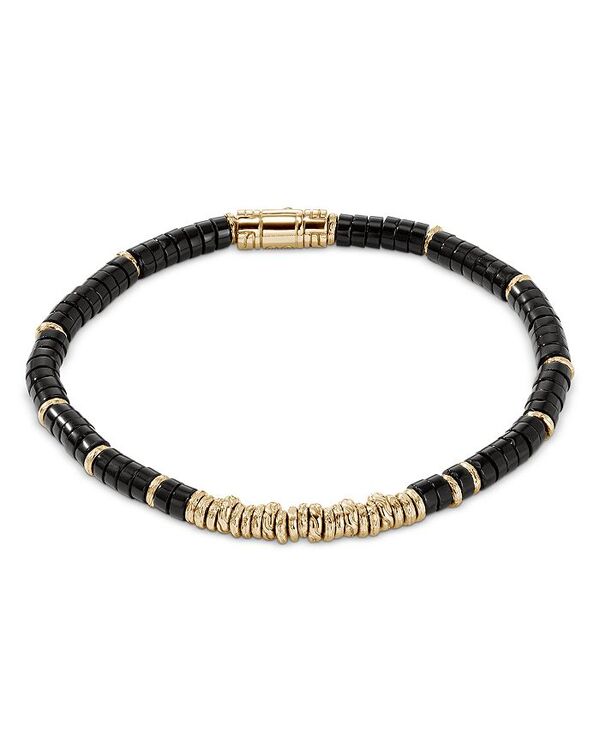 ジョン・ハーディー レディース アクセサリー ブレスレット・バングル・アンクレット JOHN HARDY 14K Yellow Gold Heishi Onyx Bracelet Black ブラック｜ReVida 店