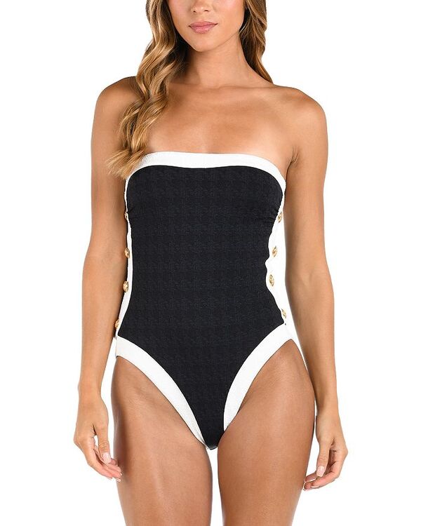 ラジャンス レディース 海水着 上下書き割り L\u0027AGENCE Tory Bandeau One Piece Swimsuit Black 黒いこと