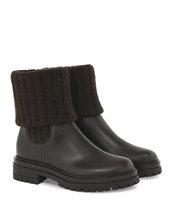ジャンヴィト ロッシ レディース シューズ ブーツ・レインブーツ Gianvito Rossi Women's Tenney Booties Black Leather and Fabric ブラック|ReVida 店