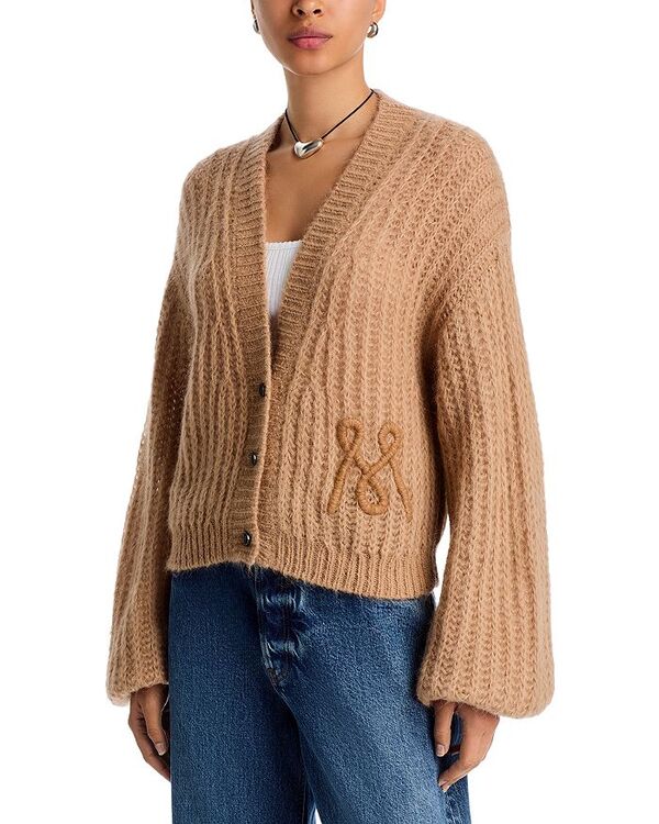 マザー レディース アウター カーディガン MOTHER The Puffy Sleeve Varsity Cardigan Cotton Candy
