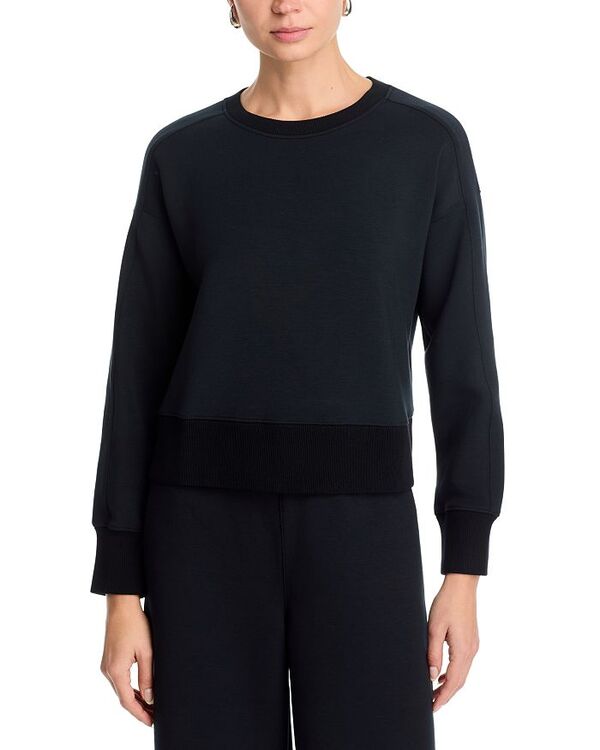 スパンク レディース アウター パーカー・スウェット シャツ SPANX AirEssentials Luxe Crew Sweatshirt Very Black ブラック