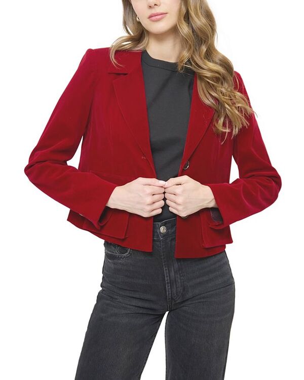 セントラルパークウェスト レディース アウター ジャケット・ブルゾン ベルベット ブレザー Central Park West Women's Ember Velvet Boxy Blazer Burgundy バーガンディ