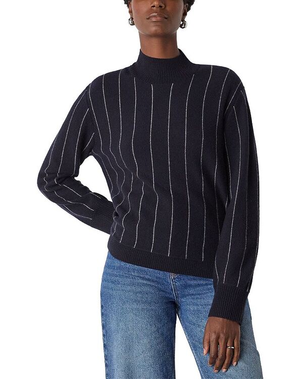 ホイッスルズ レディース アウター ニット・セーター スタンドネック ウール Whistlestripe Wool Funnel Necknit Sweater Navy ネイビー