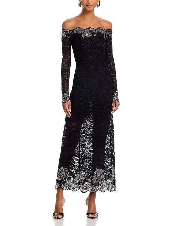 ラバンヌ レディース トップス ワンピース レース マキシ Rabannembellished Lace Maxi Dress Black ブラック|ReVida 店